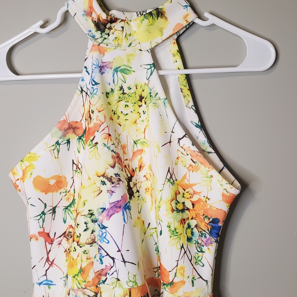 Women's Floral Fit And Flare Halter Dress Size Medium - Picture 3 of 9